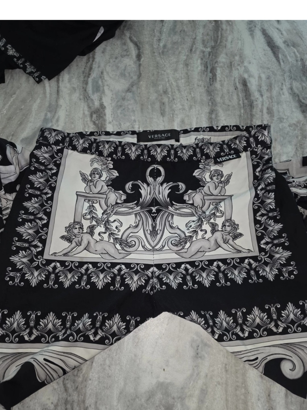 Versace Black & White Stretch Pants Only